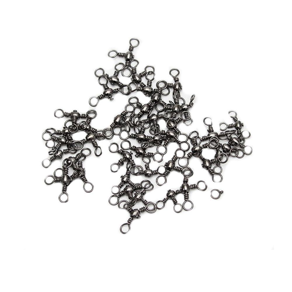 100 Pack Fishing Rolling Swivels, Fishing Swivels Barrel Swivels Connector Rings for Saltwater Freshwater, 4?