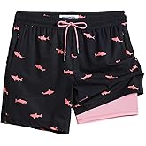 maamgic 2 in 1 Mens Swim Trunks 7 Inch Swim Shorts Swim Suits Board Shorts