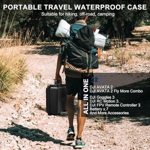 Lekufee Waterproof Hard Case for DJI Avata 2 Drone, Fly More Combo,DJI Goggles 3(NOT for Goggles N3), RC Motion 3, FPV Remote Controller 3 and Accessories(Case Only)
