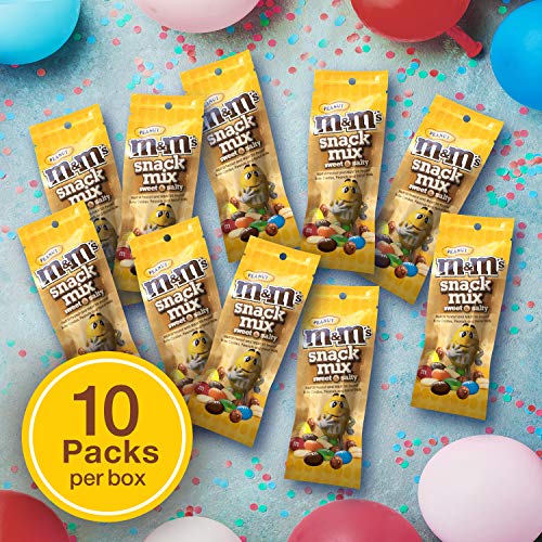 M&M'S Peanut Chocolate Candy Snack Mix 1.75-Ounce Slim Pack (Pack of 10)