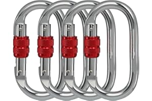 BYANG Heavy Duty Locking Climbing Carabiner Clip (Blue) CE Rated 25 kN 5600 LB Rugged Terrain Approved Industrial Strength Twist Lock Carabiners Clips for Rigging, Ropes, Hammocks, Camping