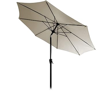 Multistore 2002 Wohaga® Kurbel Sonnenschirm Ø3m H2,5m Gartenschirm Aluminium Kurbelschirm Sonnenschutz - Taupe