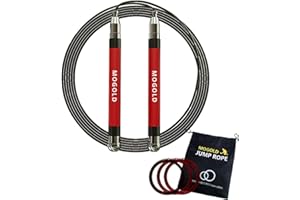 MOGOLD 2-in-1 Speed Rope: 2mm for Boxing/MMA & 3mm for CrossFit - Tool-Free Adjustable Cable System with Dual Bearings - Sweatproof Hybrid Grip for High-Intensity Training