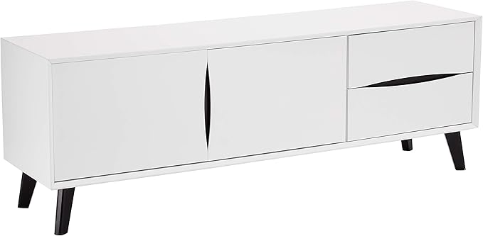 Ibbe Design Matt Weiss Tv Tisch MDF Retro Skandinavisch Lowboard Lyon