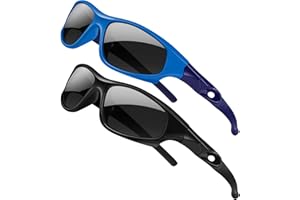 AHXLL 2Pack Flexible Kids Polarized Sunglasses For Boys Girls With Strap, Sport Sunglasses for Children Age 3-10