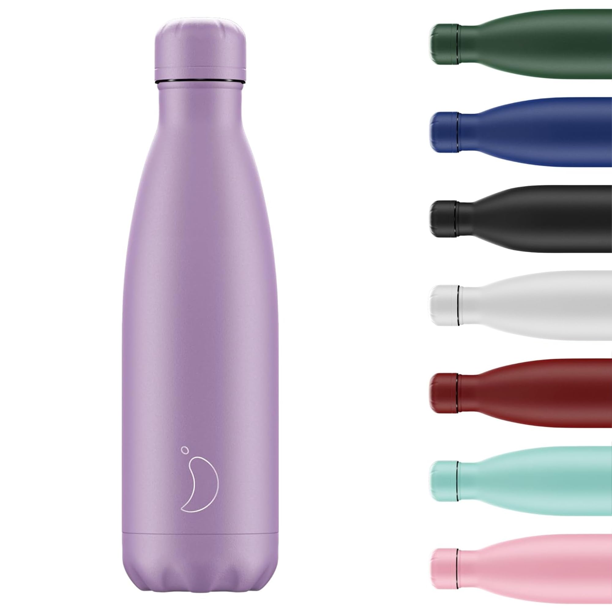 Chilly's Original Water Bottle - Vacuum Insulated Stainless Steel Water Bottle, Reusable Thermal Flask for Hot & Cold Drinks - Leak Proof, No Sweat - Pastel - All Purple, 500ml — image 1