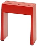 Gela Global See Thru Window Counter Knife Block, Red