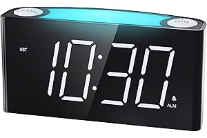 Alarm Clock for Kids, Digital Clock with 7-Color Night Light for Bedrooms, Battery Backup, Adjustable Volume and Brightness, 