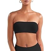 VOYJOY Impact Backless Bandeau Bra Workout Strapless Bandeau Basic Tank Top Adjustable Back