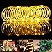 LE 33ft 100 LED Solar Power Rope Lights, Waterproof, Warm White, 3000K, Portable, String Lights, Light Sensor, Decoration for Christmas Tree, Wedding, Thanksgiving, Party, Garden, Lawn, Patio