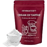 AROMACRAVE Cream of Tartar Powder, High-Purity Potassium Bitartrate for Baking &amp; Cooking, Stabilizes Egg Whites, Prevents Sugar Crystallization, Leavening Agent for Fluffy Baked Goods (16 Ounce (Pack of 1))
