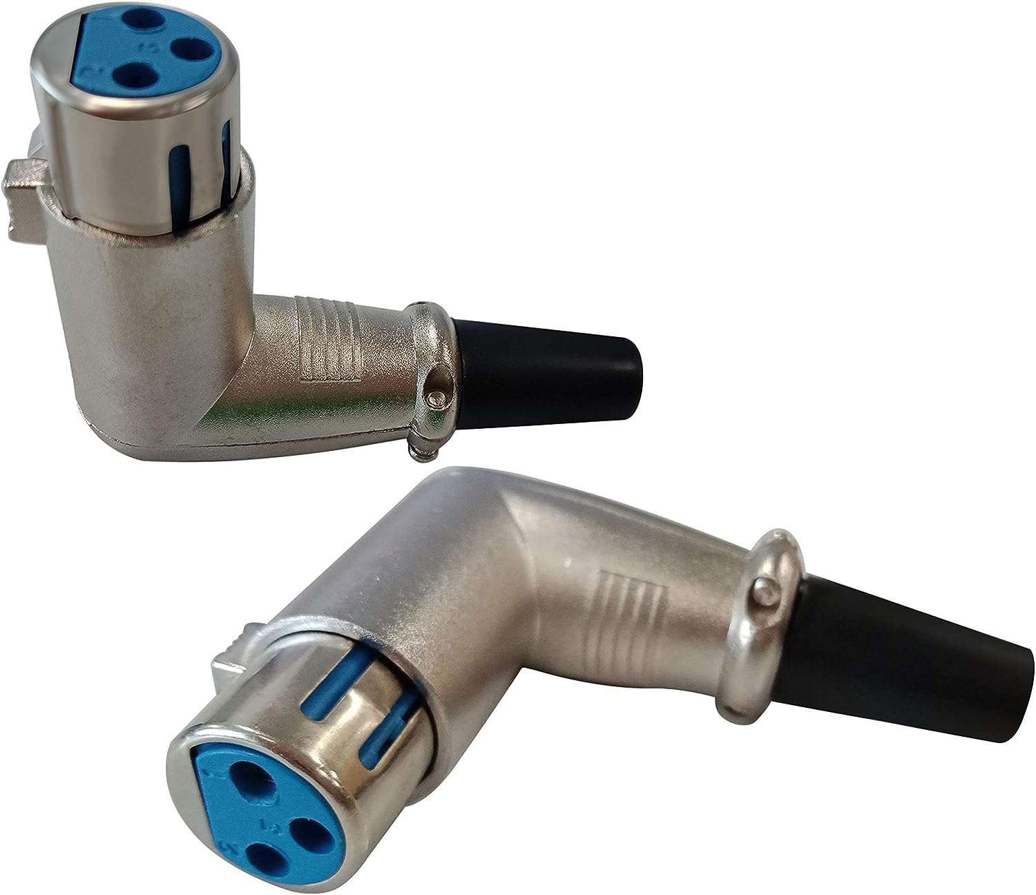 zdyCGTime DIY XLR Adapter 90 Degree 3 Pin XLR Female Solder Type Audio Microphone Speaker Connector(Silver 2-Pack) (XLR Female)