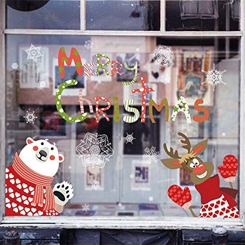 Workbees Weihnachten Fensterbild Weihnachten Wandaufkleber Weihnachtsdeko Weihnachtssticker Abnehmbare Wandsticker Fur Kinderzimmer Buro Schaufenster Amazon De Kuche Haushalt