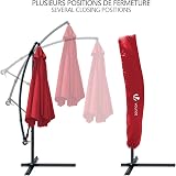VOUNOT 3m Cantilever Garden Parasol Red with Crank Tilt 360° Sun Shade view 3