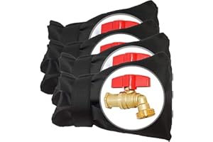 POROLIR Outdoor Faucet Covers for Winter Freeze Protection, Upgraded Thicken 8.5" H x 6.1" W Outside Garden Faucet Socks for Winter Waterproof Reusable Hose Bibs Insulated Spigot Cover, 4 Pack Black