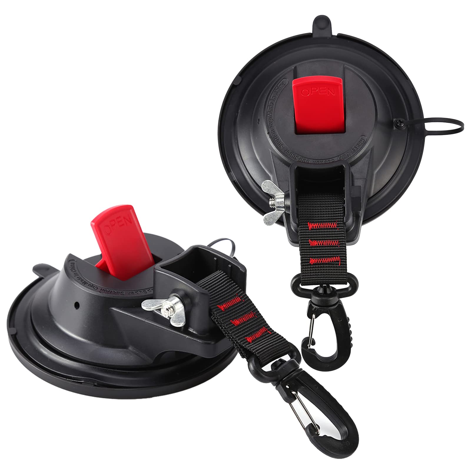 2 Pack Strong Suction Cup Tie Down Anchor Multifunction Powerful Sucker Cup Heavy Duty with 360°Rotating Securing Hook for Travel Camping Tarp Luggage Universal Car Side Awning