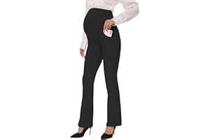 VIMPEP 27"/29"/31" Flare Maternity Yoga Pants Over The Belly Pregnancy Bootcut Strethcy Leggings with Pockets C201