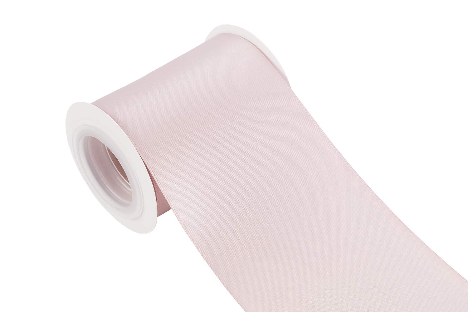 Joycrosso 75mm Double Faced Satin Ribbon 4.5 Meters-Roll Set for Chair Sash Gift Wrapping Party Favor Home Decoration Craft Supplies, Vanilla
