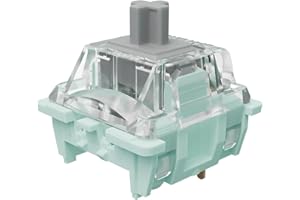 MCIEPNY Gateron Jade Series 3.0 Silver Keyboard Switch,Linear 3Pin 45gf Dual Stage Spring,Pre-Lubricated Switches,for MX Gaming Mechanical Keyboards(Silver,108Pcs)