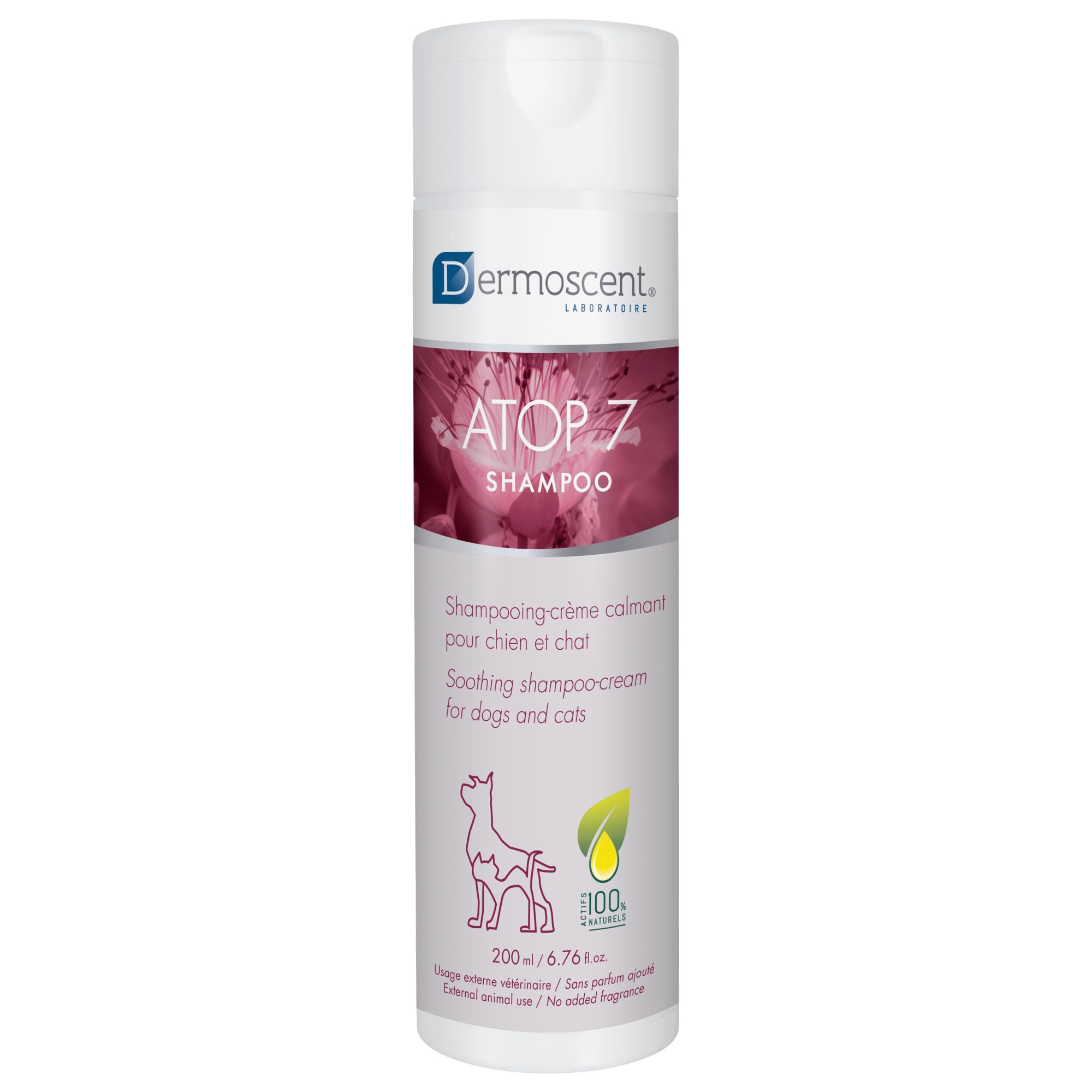 Dermoscent ATOP 7 Shampoo For Dogs & Cats - Allergies & Itchy Skin Relief - Natural Ingredients - Soothes Dermatitis & Atopic Skin - 200 ml