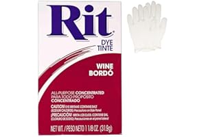 All Purpose Concentrated Rit Dye Powder Single Pack with Plastic Gloves for Clothing, Décor, and Crafts – Wine