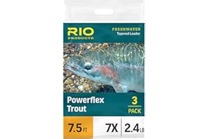 RIO Products Powerflex Trout Leader 3-Pack – 9ft Fly Fishing Tapered Leaders with Perfection Loop – Advanced Copolymer for Strength, Turnover & Presentation – 3X