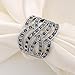Mytys Wide Twist Black Marcasite Wide Band Cocktail Rings