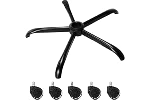 Frassie 28 Inch Office Chair Metal Base Replacement Heavy Duty 2500 Lbs Computer Desk Chair Stool Base Part with 5 Casters