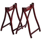LANDTOM Professional A-Style Portable and Easy Travelling type Guzheng Stand made of Solid Wood (Dark Red/Zitan)