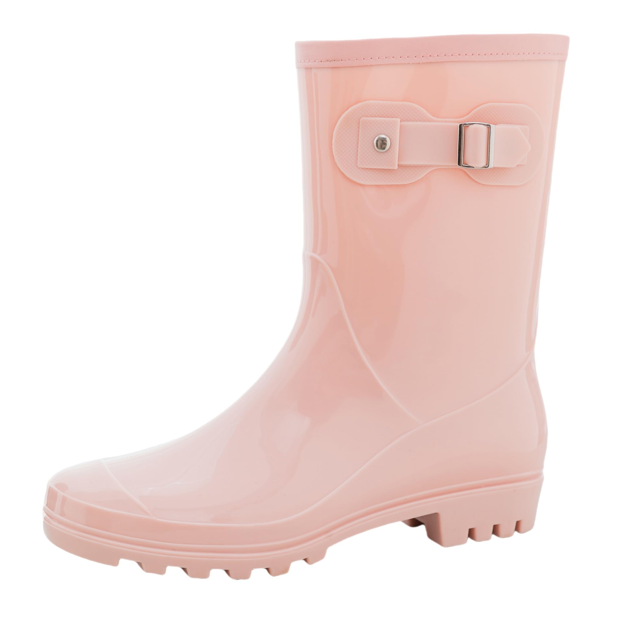 Fubotao Women's Mid Calf Rain Boots Waterproof Fashion Garden Shoes Anti-slipping Rainboots For Women Comfortable Insole Light Rain Shoes Image