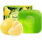 DR.EMMET Grapefruit Essential Oil Soap Bar, Uplifting & Refreshing Citrus Scent, Moisturizing with Coconut Oil & Shea Butter - Invigorating Soap for Face & Body 130g (Pack of 2)