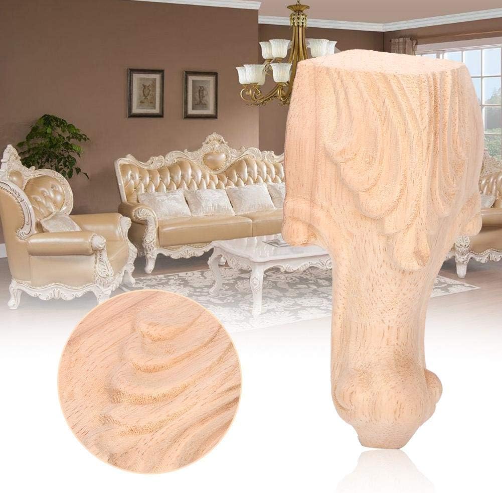 Wifehelper 4 x Cabinet Legs Sofa Carved Table Leg Furniture Legs European Style Wooden Carving Corner Applique Home Furniture Decor (15 x 6 cm) - Image 5