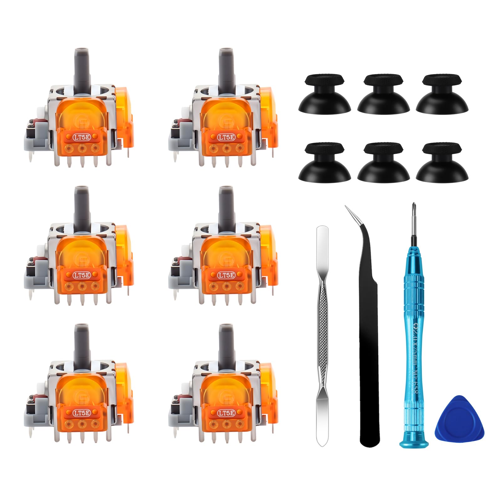 HGamyox TMR Electromagnetic Joysticks Replacement for DualSense PS5 Controller, 3D Analog Joysticks Thumbsticks with Screwdriver for Playstation 5 Repair Part Tool Kit