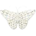 MACKENZIE-CHILDS Butterfly, Hanging Butterfly Wall Decor, Gray-and-White Sterling Check