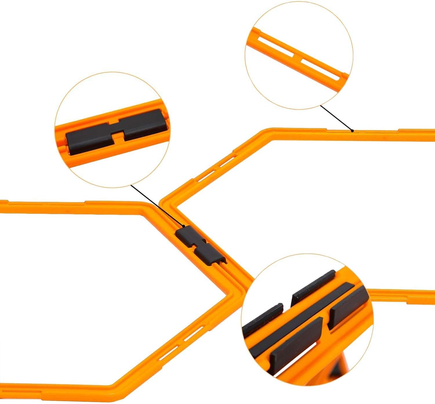 Max4out Hexagonal Speed Agility Training Rings Set of 12 Rings Sport Equipment Training Ladder Set : Sports & Outdoors