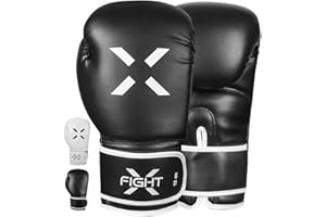FightX MMA Boxing Gloves Men Heavy Bag Adult Boxing Gloves for Men & Women, Lightweight Training & Sparring Gloves for Kickboxing, Practice & Fitness Workout