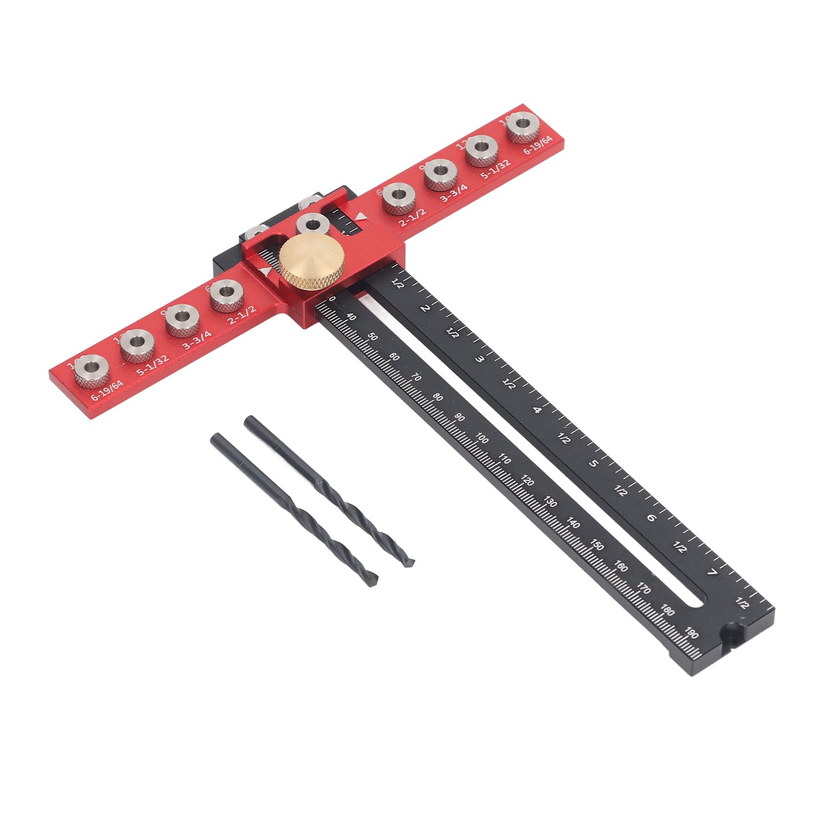 Cabinet Hardware Jig, Aluminium Alloy Adjustable Drill Guide Template Tool, Punch Locator Drill Template Guide for Installation of Door, Drawer, Front Knobs, Handles and Pulls