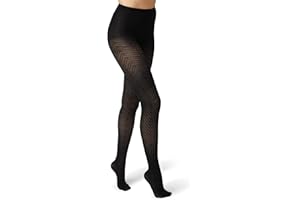 HUE Womens Opaque Tights With Control Top Sheer Rib, Chevron, Metallic, Dotted Backseam, Shimmer DiamondTights