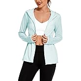 COOrun Women's UPF 50+ Sun Protection Hoodie Jacket Long Sleeve Athletic Running Full Zip Workout Jacket with Pockets