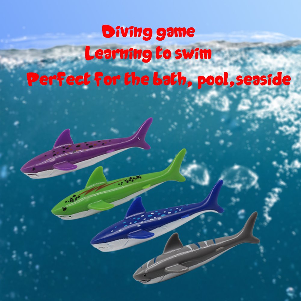 Conjunto Juego Acuático, Juego de Agua Buceo Tiburones Torpedo Juguetes Deportes Acuáticos Niños (4 Piezas)