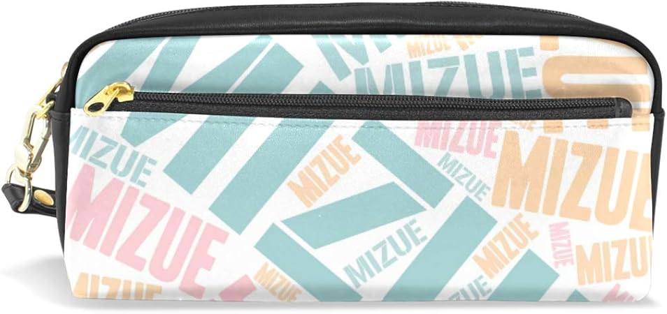 ペンケース Pu革 レザー 苗字 名字 水江 Mizue柄 筆箱 防水 軽量 耐久性 子供 中学生 高校生 文具収納 プレゼント ペンケース 文房具 オフィス用品 Amazon