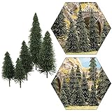 S0804 40pcs Dark Green Pine Model Cedar Trees 2.05-4.96 inch (52-126 mm) for Model Railroad Scenery Landscape Layout HO OO Scale New