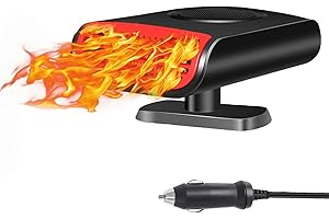 INKERSCOOP Portable Car Heater 12V 150W 360° Rotation 3 in 1 Fast Heating Cooling Fan Defogger & Defroster With Aroma Function Plug-in Cigarette Lighter Small Air Heater - Black