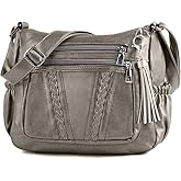 ELDA Crossbody Bags For Women Pocketbooks Soft PU Leather Purses and Handbags Multi Pocket Shoulder Bag