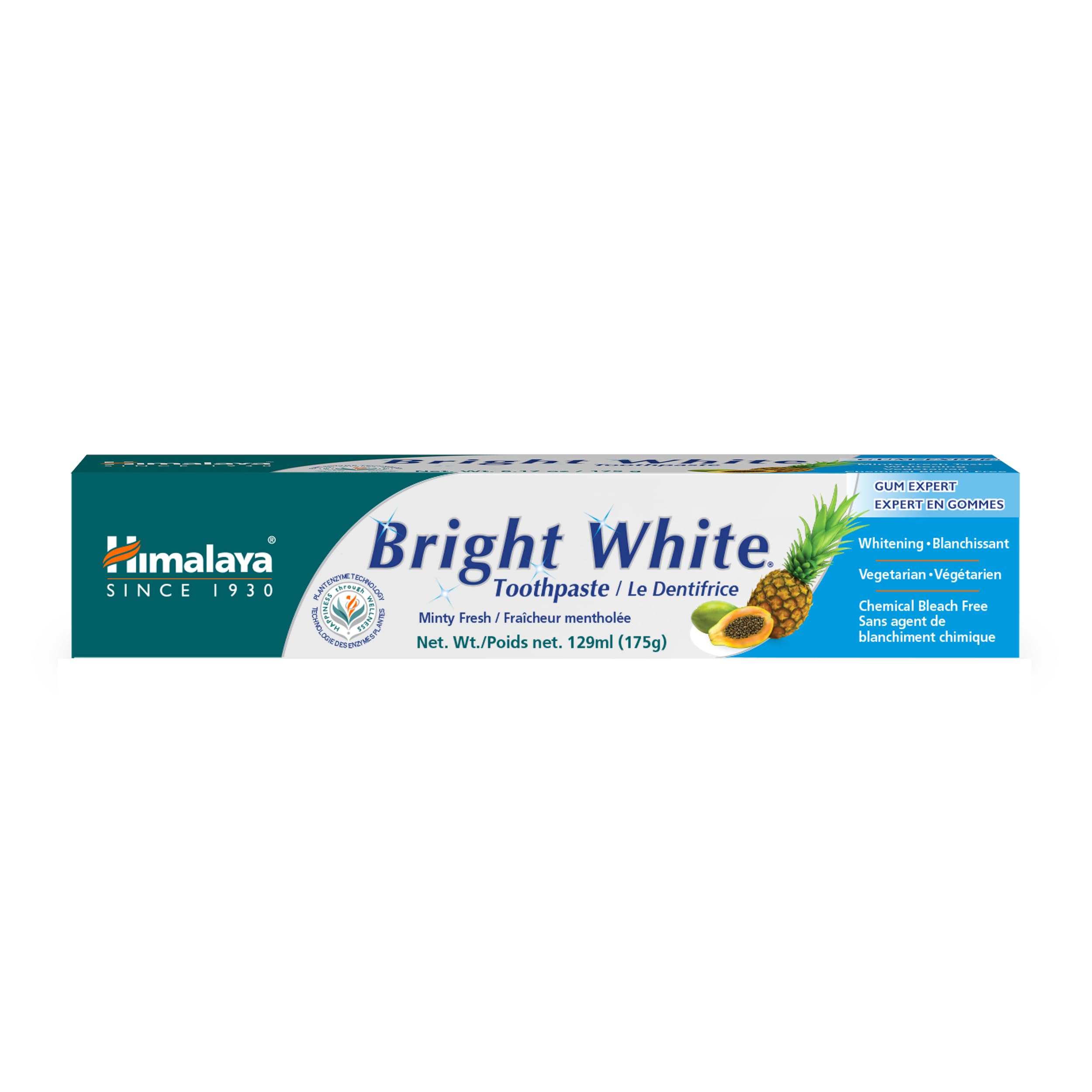 Photo 1 of Himalaya Bright White Toothpaste, Fluoride Free to Reduce Plaque & Whiten Teeth, 6.17 oz, 2 Pack