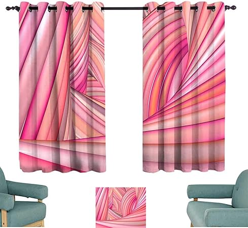Warm Family Fresh Curtains 3d Abstract Render Pink Red Organic