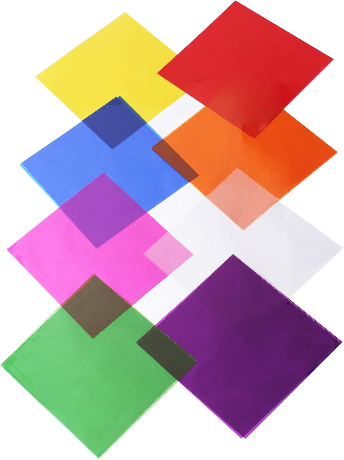 Colored Cellophane Sheets,120 Pcs 7.5x7.5 Inches Cello Sheets Colored Cellophane Wrap for Candy, DIY Arts Crafts Decoration and More,Colored Transparency Sheets,8 Colors: Everything Else