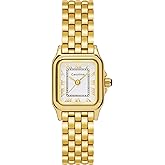 Casotime Women's Gold Watch, Vintage Rectangular Case Reloj para Mujer with Roman Numeral Dial, Small Bracelet Band, Water Resistant, Includes Adjustment Tool