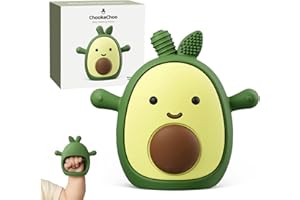 CHOOKACHOO Baby Teething Toy Silicone Avocado Teething Mitten for Babies Over 3 Months Anti Dropping Wrist Hand Teethers Baby Chew Toys for Sucking Needs, BPA Free (Patent Pending)