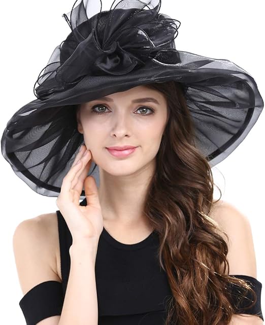 Black floppy wedding hat Clearance